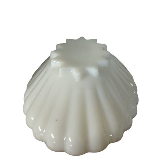 Anchor Hocking Rachel Oval Bowl White Milk Glass Gold Trim 12" X 8” Vintage - Picture 5 of 7